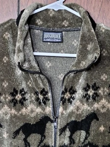 ROUGHRIDER By Circle T Womens Med. Fleece Vest Western Vintage Geometric Zip-up - Picture 1 of 8
