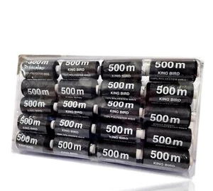 (1 EUR/1000 m) 20 tlg Nähgarn Set Nähset Allesnäher Polyester Garnset Schwarz - Bild 1 von 2