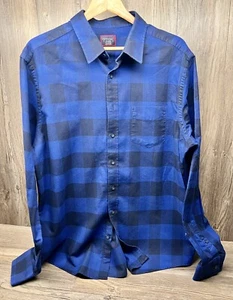 UNTUCKit Shirt Men XL Long Sleeve Blue Plaid Gruner Slim Fit Relaxed Fit Flannel - Picture 1 of 7
