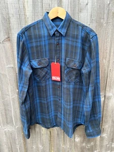 Dubbleware Flanell Karo Hemd LS Herren Navy Workwear Tasche Knopf Freizeit Neu - Bild 1 von 3