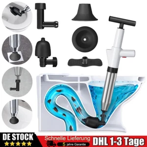 5 in 1 Toiletten Pömpel Abflussreiniger Pumpe Hochdruck Pressluft Rohrreiniger - Bild 1 von 18