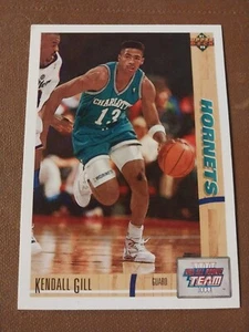 1991-92 KENDALL GILL OBERDECK ALL ROOKIE TEAM KARTE #39 HORNETS SONICS ILLINOIS - Bild 1 von 2