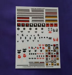 Foglio decalcomanie trasferimento orchi spaziali Warhammer 40k, NUOVO - Foto 1 di 1