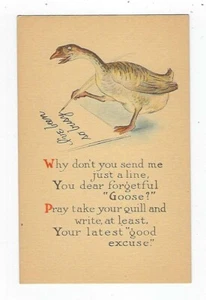 Cartolina umoristica vintage del 1900 Why Don't You Send Me Just A Line, non pubblicata - Foto 1 di 2