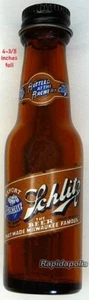 Vintage Miniatur Glas SCHLITZ BIER Flasche mit Original Steuersiegel auf Schraubverschluss - Bild 1 von 7