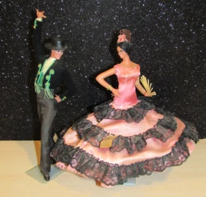 Vintage Spanish Marin Chiclana Flamenco Dancer Dolls 10” Man & Woman Dancers - Picture 1 of 9