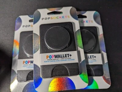 PopSockets Popwallet+ Cell Phone Wallet & Grip Stand Black New(NOT MAG SAFE) - Image 1 of 2