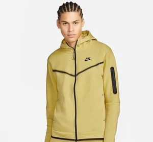 Men Nike Sportswear Tech Fleece Full-Zip Hoodie Gold Yellow CU4489-700 Size XL - Picture 1 of 8