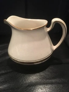 HOMER LAUGHLIN Vintage 1929 Best China Creamer 3 1/2” 18 K Gold Trim Off White - Picture 1 of 3
