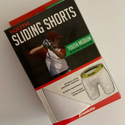 NUEVO Pantalones Cortos Deslizantes Franklin Juveniles Medianos de Béisbol Blancos Foto 1 de 4