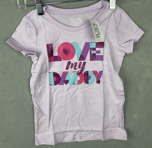 The Childrens Place crew Neck T Shirt I Love My Daddy Color Pink New - Picture 1 of 12