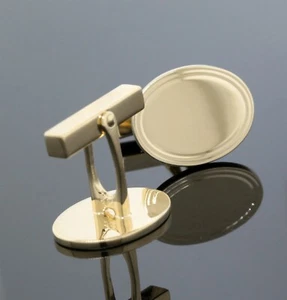 Vintage Tiffany & Co. Men's Jewelry 14K Yellow Gold Oval Cufflinks - Picture 1 of 6