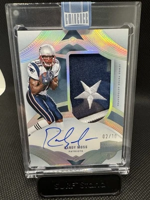RANDY MOSS 2024 EMINENCE JUMBO PATCH AUTOGRAPH PATRIOTS AUTO /10 - Image 1 of 2