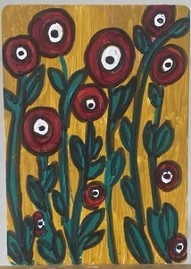 Seltenes Aussehen.  Original ACEO Kunstkarte - Bild 1 von 6