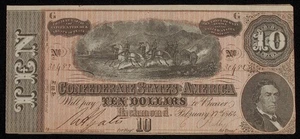 Estados Confederados de América 10 Dólares 17-Feb 1864 P-68 (SLIB-003-M2506) - Imagen 1 de 2