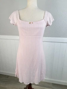 Justify Coquette Babydoll Mini Dress Fits Women M Milkmaid Soft Girl Lettuce Hem - Picture 1 of 11