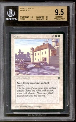 Magic MTG Legends Moat BGS 9.5 (9.5, 9.5, 9, 9.5) GEM MINT - Image 1 of 2