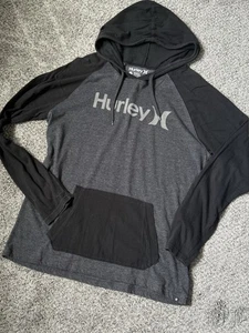 Hurley One And Only Jersey Hoodie Tee T Shirt Mens Shirt M Black ColorBlock - Picture 1 of 4