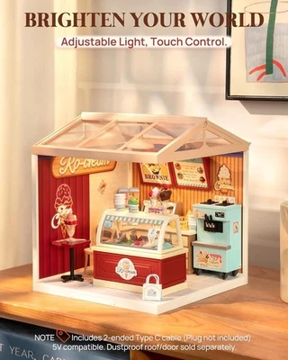 Rolife Super Creator Flavorful lce Cream LED Dollhouse Miniature With Furniture - image 1 of 4