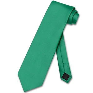 Vesuvio Napoli NeckTie Solid EMERALD GREEN Color Mens Neck Tie - Picture 1 of 2