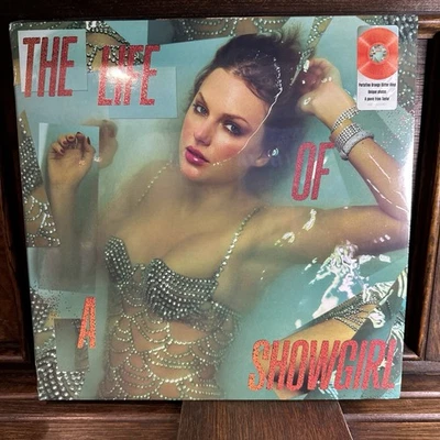 TAYLOR SWIFT - THE LIFE OF A SHOWGIRL- ORANGE GLITTER VINYL LP  " NEW, SEALED " - Image 1 of 3