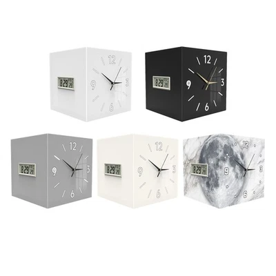 Corner Wall Clock Calendar Temperature Display for Kitchen Study Living Room - Image 1 of 2