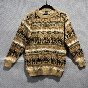 Suéter De Colección Peruano Tinoco Para Hombres S Marrón 100% Alpaca Estampado Geométrico Chevron - Imagen 1 de 15
