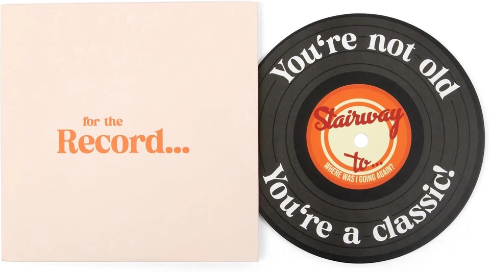 Funny Birthday Gift for Men and Women - for the Record Vinyl Birthday Card with - Image 1 of 4