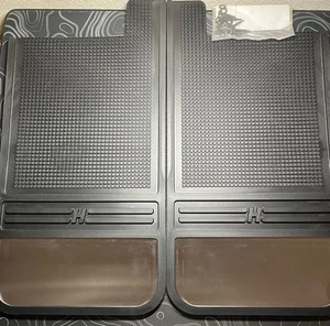 Husky Liners MudDog Rear Black Mud Flaps W/ Brushed Stainless Steel Weights Pair - Picture 1 of 4