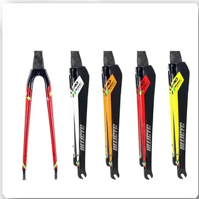 700*25C Carbon Fiber Road Bike Fork Disc/Rim Brake Round/Tapered Tube Front Fork - Image 1 of 4