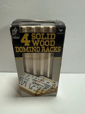Cardinal Domino Racks, 4 Solid Wood Domino Holder Racks - Image 1 of 4