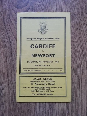 Newport v Cardiff Nov 1968 Rugby Programme - Image 1 of 2
