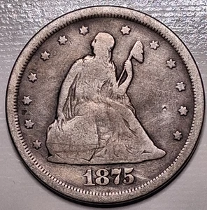 1875-S Twenty Cent Piece - Picture 1 of 4
