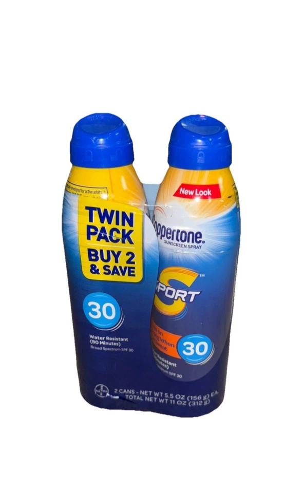 Spray protector solar deportivo Coppertone FPS 30, paquete doble (5,5 oz cada uno) Foto 1 de 3