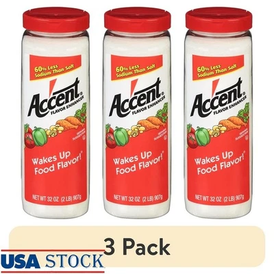 Paquete de 3 potenciadores del sabor MSG condimentos 60 % menos sodio kosher 32 oz Umami Boost nuevo Foto 1 de 4