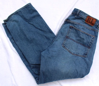 Ralph Lauren Polo Jeans Co Brixton Jeans Mens 36x30 Blue Loose Fit Speckled Legs - Image 1 of 4