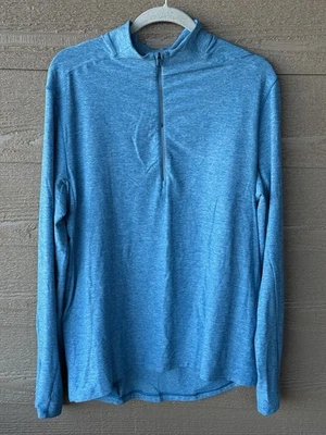 Pullover Lululemon Surge cálido 1/2 cremallera reflectante azul jaspeado para hombre talla L #306 Foto 1 de 4