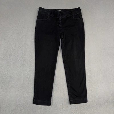 J. Jill Pants Women’s 8 Black Straight Crop Stretch Cotton Blend Chino Preppy - Image 1 of 4