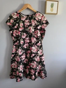 Rosie Harlow Kleid Mädchen Gr. Large Reißverschluss Blumen Rüschen Kurzarm Neu  - Bild 1 von 8