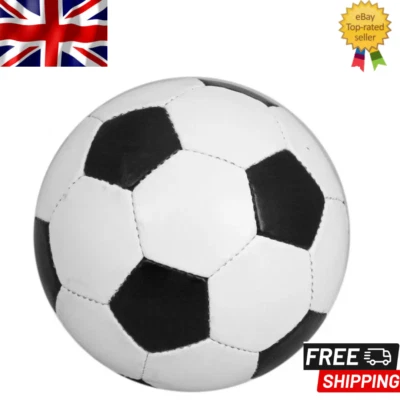 BRANDED Fußball Größe 5 Fußball schwarz weiß PU-Leder für Training Erwachsene Kinder UK