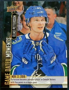 2018-19 18/19 Upper Deck Game Dated Moments #16 Elias Pettersson Canucks - Picture 1 of 2