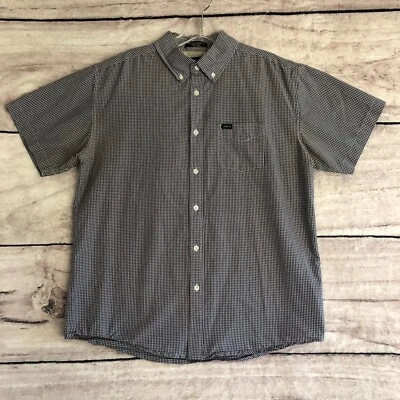 Matix Shirt L Mens Slim Fit Black Gray Plaid Short Sleeve Button Up Skater - Image 1 of 4