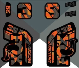 Fox 38 Factory 2021 Fork Decals - Fire Camo - Licensed By Fox - Picture 1 of 1