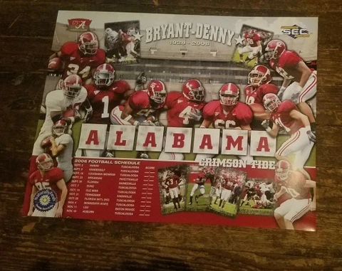 2006 Alabama Crimson Tide Football Schedule Poster Cover