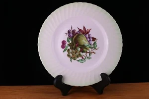 Plato de porcelana de hueso Melba 10,25" borde dorado festoneado peras y uvas fruta Inglaterra - Imagen 1 de 4