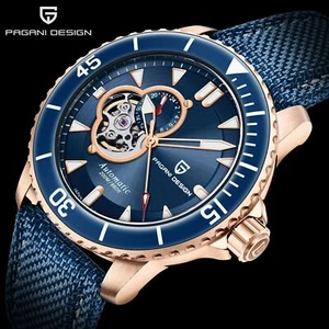 Reloj de pulsera mecánico automático PAGANI DESIGN para hombre correa de nailon de cuero impermeable - Imagen 1 de 16