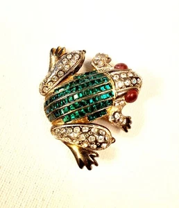 Vintage Unsigned Early Trifari / Marcel Boucher Rhinestone Figural Brooch Pin - Picture 1 of 11