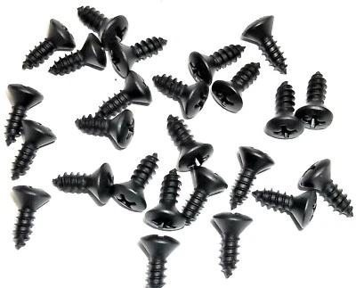 Datsun Black Interior Trim Screws- #8 x 1/2" Long- #8 Oval Head- 25 screws- #284 - Image 1 of 4