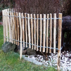 Staketenzaun 3 m Gartenzaun Holzzaun Zaunlatte Roll Haselnussholz Garten 35 50 - Bild 1 von 4