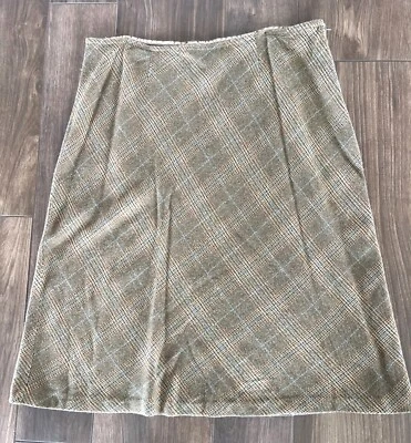 Venezia Jeans Womens Skirt 18/20 Brown Plaid A-Line Acrylic Mid-Length Vintage - Image 1 of 4